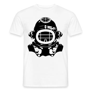 Diving Helmet Diving Apnea Vintage - Men's T-Shirt - white - Front - AI Model Male 178 dark (178cm)