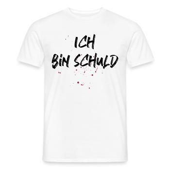 Lustiger Spruch für Ihn & Sie - Ich bin schuld - Männer T-Shirt - Weiß - Vorne - AI Model Male 178 dark (178cm)