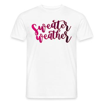 Pull météo météo automne tenue hiver - T-shirt homme - blanc - Devant - AI Model Male 178 dark (178cm)