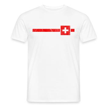 Switzerland Flag Flag Retro Suisse Jersey Gift - Men's T-Shirt - white - Front - AI Model Male 178 dark (178cm)