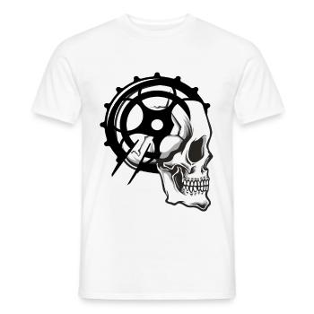 skull bear - Men's T-Shirt - white - Front - AI Model Male 178 dark (178cm)