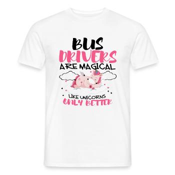 Bus driver bus ride unicorn bus - Men's T-Shirt - white - Front - AI Model Male 178 dark (178cm)