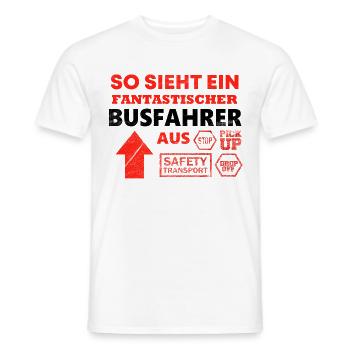 C’est ce qu’un chauffeur de bus a l’air de dire - T-shirt homme - blanc - Devant - AI Model Male 178 dark (178cm)