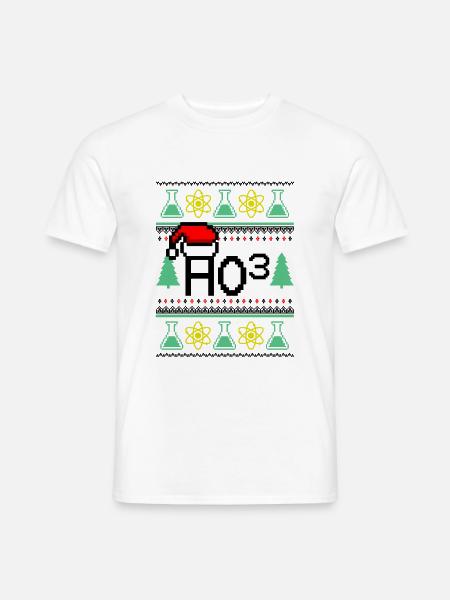 Ugly Christmas Hohoho Chemie lustig Ho Hoch 3 - Männer T-Shirt - Weiß