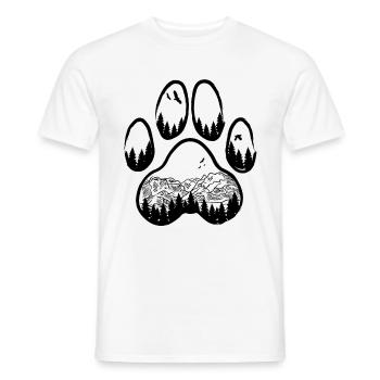 Mountains Hiking Camping Dog Dog Paw - Men's T-Shirt - white - Front - AI Model Male 178 dark (178cm)