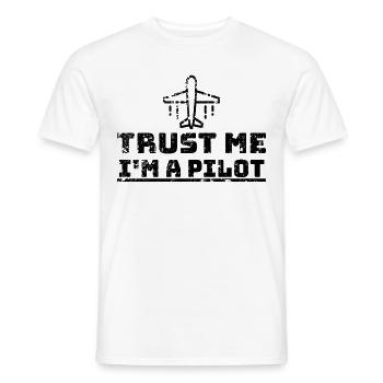 Trust Me I'm a Pilot - Men's T-Shirt - white - Front - AI Model Male 178 dark (178cm)