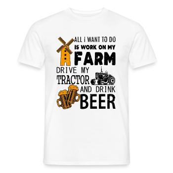 Tractor tractors farmer saying - Men's T-Shirt - white - Front - AI Model Male 178 dark (178cm)