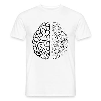 Musiker T-Shirt Musikliebhaber Musik Gehirn - Männer T-Shirt - Weiß - Vorne - AI Model Male 178 dark (178cm)