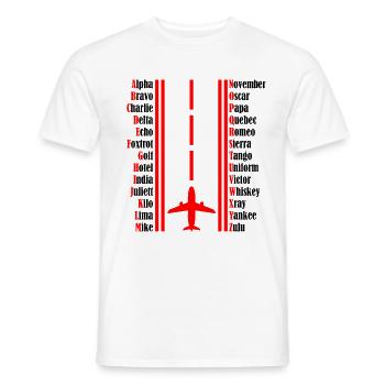 Pilote pilote pilote alphabet - T-shirt homme - blanc - Devant - AI Model Male 178 dark (178cm)