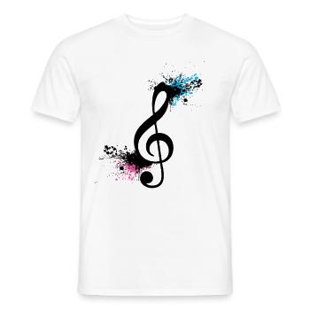 Amateur de musique de clé de sol - T-shirt homme - blanc - Devant - AI Model Male 178 dark (178cm)