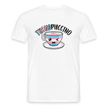 Transgender Cappuccino Trans Flagge Kaffee - Männer T-Shirt - Weiß - Vorne - AI Model Male 178 dark (178cm)
