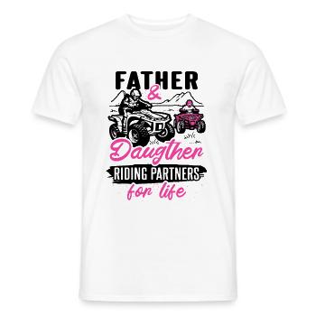 4x4 father daughter quad bike rider - Men's T-Shirt - white - Front - AI Model Male 178 dark (178cm)