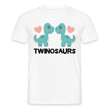 Twinosaurs Twin Dinosaurs Dino - Men's T-Shirt - white - Front - AI Model Male 178 dark (178cm)