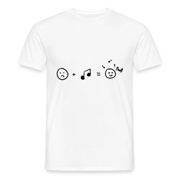 J'aime la musique stick figure rock casque - T-shirt homme - blanc - Devant - AI Model Male 178 dark (178cm)