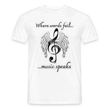 Clef with wings saying musician gift - Men's T-Shirt - white - Front - AI Model Male 178 dark (178cm)