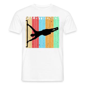 calisthenics body weight dips klimmzug bars calist - Männer T-Shirt - Weiß - Vorne - AI Model Male 178 dark (178cm)