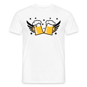 2 Mass Bier Bierkruege Flügel 3c Prost - Männer T-Shirt - Weiß - Vorne - AI Model Male 178 dark (178cm)