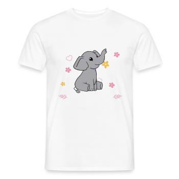 Cute elephant lover girl t-shirt - Men's T-Shirt - white - Front - AI Model Male 178 dark (178cm)