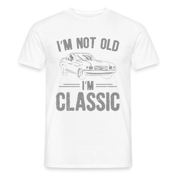 Klassisches Auto-retro-vintage-t-shirt - Männer T-Shirt - Weiß - Vorne - AI Model Male 178 dark (178cm)