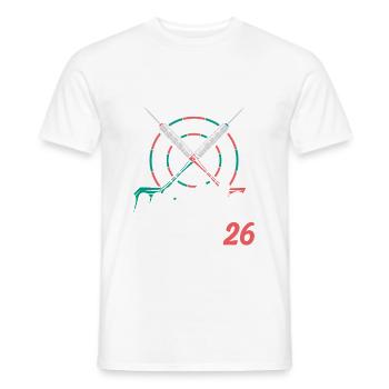 Dart Player Humor Zack 26 Tee - T-shirt homme - blanc - Devant - AI Model Male 178 dark (178cm)