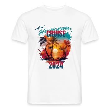 T-shirt „flitterwochen-kreuzfahrt Für Paare 2024“ - Männer T-Shirt - Weiß - Vorne - AI Model Male 178 dark (178cm)