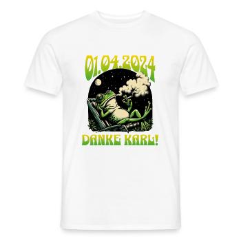Cannabis Legalization Thank You Karl Tee - Men's T-Shirt - white - Front - AI Model Male 178 dark (178cm)