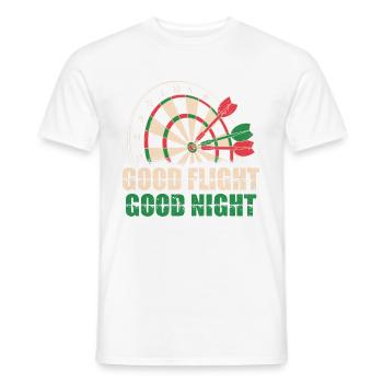 Darts Good Flight Night Motif Tee - Men's T-Shirt - white - Front - AI Model Male 178 dark (178cm)