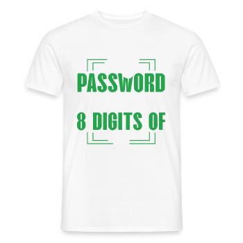 Pi Digits Password Math Humor Tee - Männer T-Shirt - Weiß - Vorne - AI Model Male 178 dark (178cm)