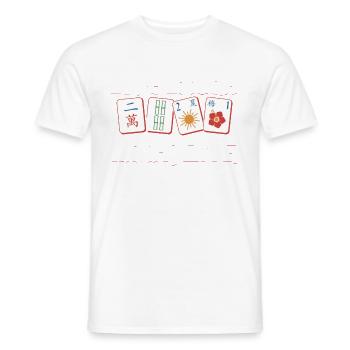 Live Laugh Mahjong T-shirt - T-shirt homme - blanc - Devant - AI Model Male 178 dark (178cm)