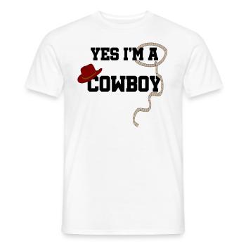 Cowboy - Männer T-Shirt - Weiß - Vorne - AI Model Male 178 dark (178cm)