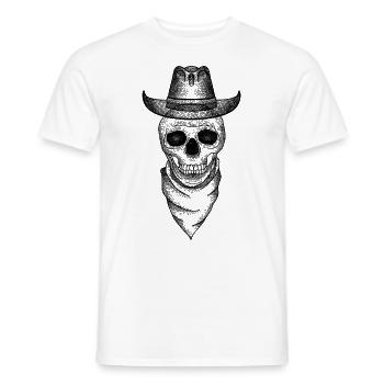 Skull Cowboy - Men's T-Shirt - white - Front - AI Model Male 178 dark (178cm)