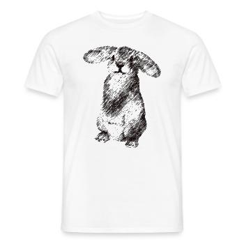 Schlappohr - Hase dunkel - Osterhase - Männer T-Shirt - Weiß - Vorne - AI Model Male 178 dark (178cm)