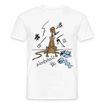 workaholic - Men's T-Shirt - white - Front - AI Model Male 178 dark (178cm)