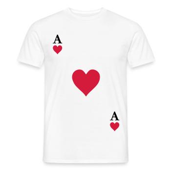 Ace of hearts - Men's T-Shirt - white - Front - AI Model Male 178 dark (178cm)