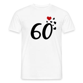 60e anniversaire coeurs 60 - T-shirt homme - blanc - Devant - AI Model Male 178 dark (178cm)