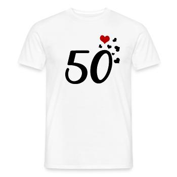50th birthday anniversary hearts 50 - Men's T-Shirt - white - Front - AI Model Male 178 dark (178cm)