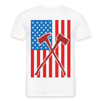 Brandbekämpfung USA Flagge - Männer T-Shirt - Weiß - Vorne - AI Model Male 178 dark (178cm)
