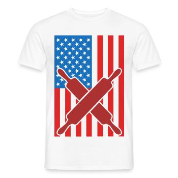4 juillet USA Baking - T-shirt homme - blanc - Devant - AI Model Male 178 dark (178cm)