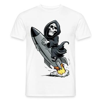 Grim Reaper Missile - Men's T-Shirt - white - Front - AI Model Male 178 dark (178cm)