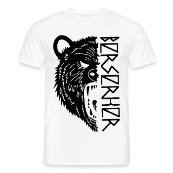 Black Bear Warrior - Men's T-Shirt - white - Front - AI Model Male 178 dark (178cm)