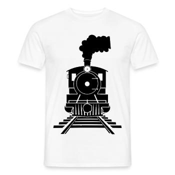 Railway Sketch - Men's T-Shirt - white - Front - AI Model Male 178 dark (178cm)