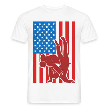 Combattant de judo patriotique - T-shirt homme - blanc - Devant - AI Model Male 178 dark (178cm)