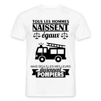 Alle Männer werden als Feuerwehrleute geboren. Feuerwehrmann - Männer T-Shirt - Weiß - Vorne - AI Model Male 178 dark (178cm)
