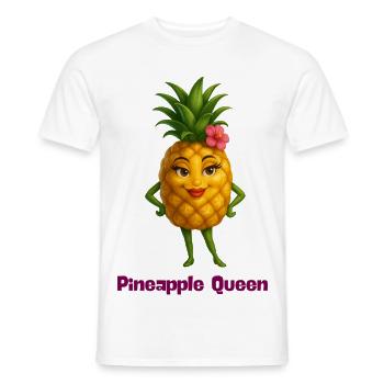 Pineapple Queen Tropical Figurine - Men's T-Shirt - white - Front - AI Model Male 178 dark (178cm)