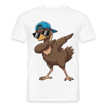 Dessin animé de lunettes de soleil d’émeu à appliquer des effets cool - T-shirt homme - blanc - Devant - AI Model Male 178 dark (178cm)