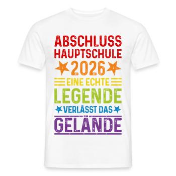 Graduation 2026 Hauptschule Legende Gelände - Men's T-Shirt - white - Front - AI Model Male 178 dark (178cm)