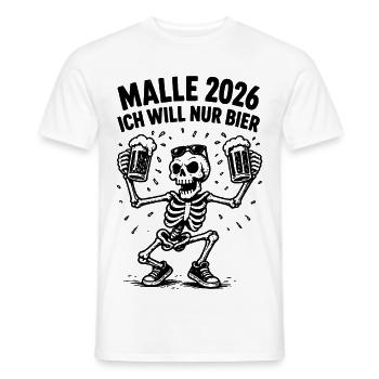 Malle 2026 Ich will nur Bier - Männer T-Shirt - Weiß - Vorne - AI Model Male 178 dark (178cm)