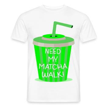 Matcha Walk - Männer T-Shirt - Weiß - Vorne - AI Model Male 178 dark (178cm)