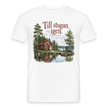 De Retour au Chalet Nostalgie Suédoise - T-shirt homme - blanc - Devant - AI Model Male 178 dark (178cm)