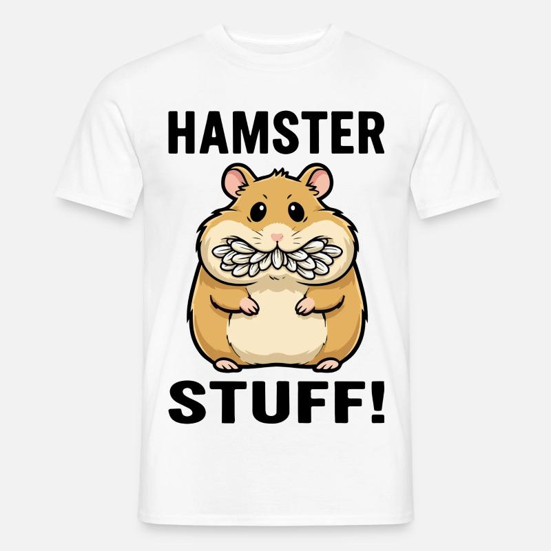 Hamster Stuff Samenwangen Nagetier - Männer T-Shirt - Weiß